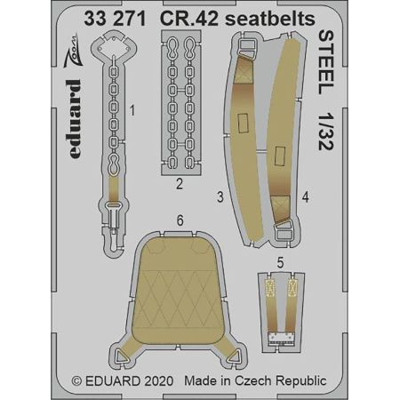 EDUARD 33271 CR.42 SEATBELTS STEEL (ICM) 1/32