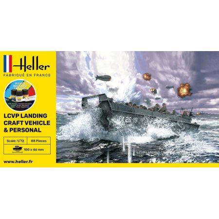 Heller 56995 - STARTER KIT LCVP Landungsboot + Figures 1/72