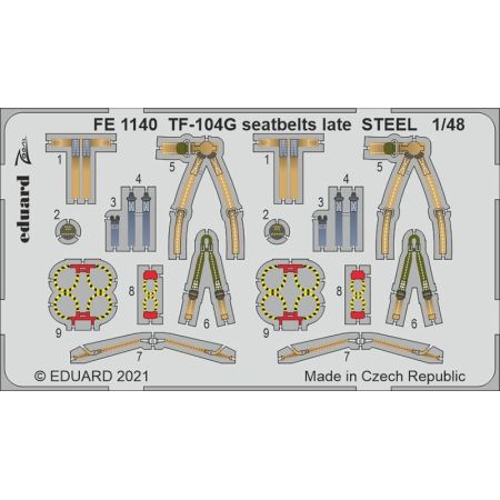 TF-104G seatbelts late Steel 1/48