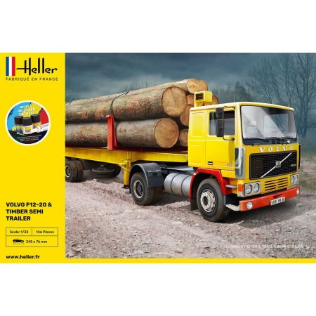 Heller 57704 - STARTER KIT Volvo F12-20 & Timber Semi Trailer 1/32