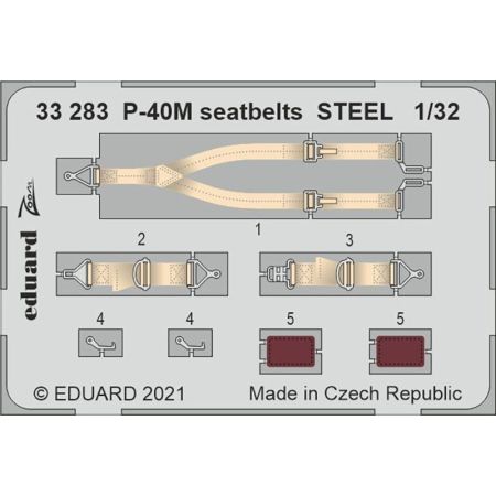 P-40M seatbelts Steel 1/32