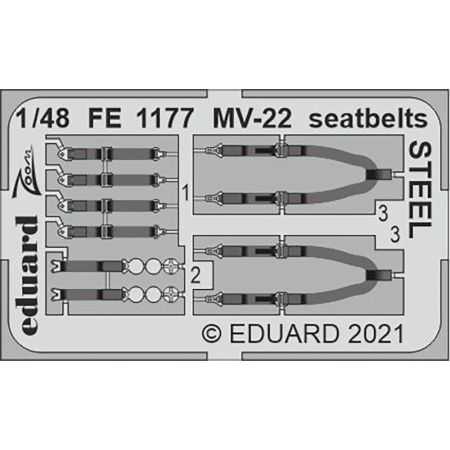 MV-22 seatbelts Steel 1/48