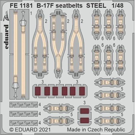 EDUARD FE1181 B-17F SEATBELTS STEEL (HKM) 1/48