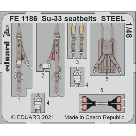 EDUARD FE1186 SU-33 SEATBELTS STEEL (MINIBASE) 1/48