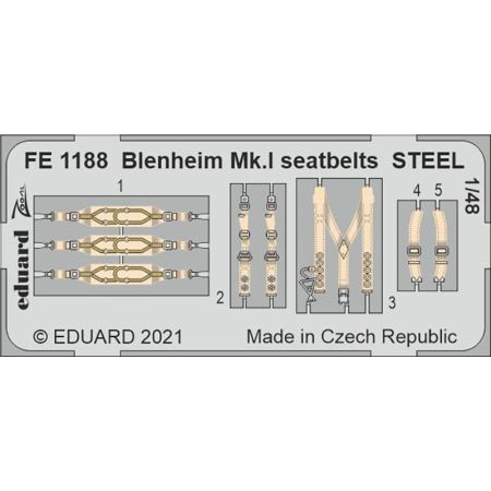 EDUARD FE1188 BLENHEIM MK.I SEATBELTS STEEL (AIRFIX) 1/48
