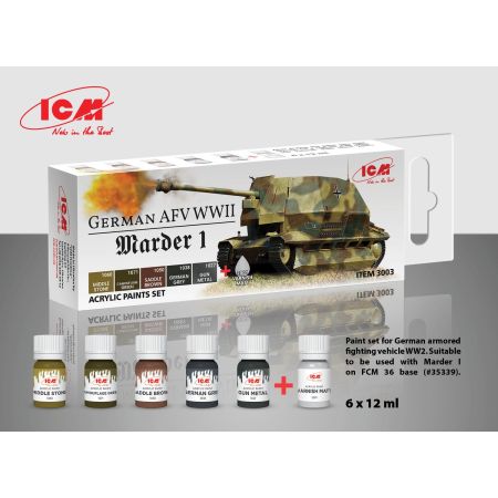 ICM 3003 - Acrylic paint set for German AFV WW2 and Marder I
