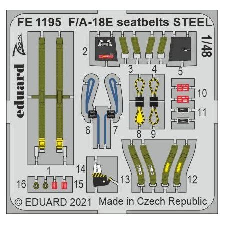 F/ A-18E seatbelts STEEL 1/48
