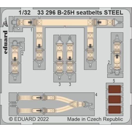 B-25H seatbelts STEEL 1/32