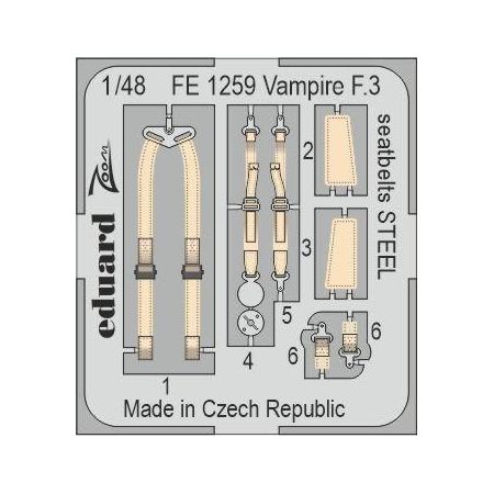 Vampire F.3 seatbelts STEEL 1/48