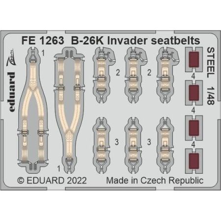 B-26K Invader seatbelts STEEL 1/48