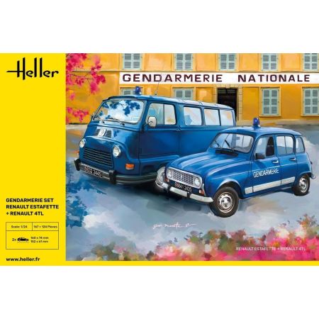 Gendarmerie Set Renault Estafette + Renault 4TL 1/24
