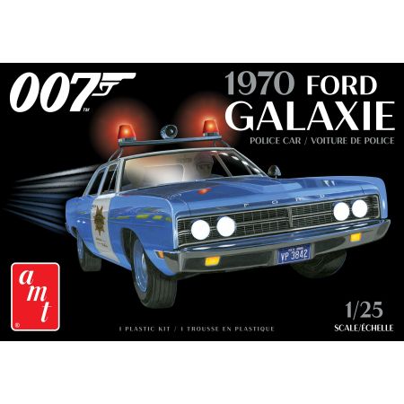 AMT 1172 MAQUETTE VOITURE FORD GALAXIE POLICE CAR (JAMES BOND)1970 1/25