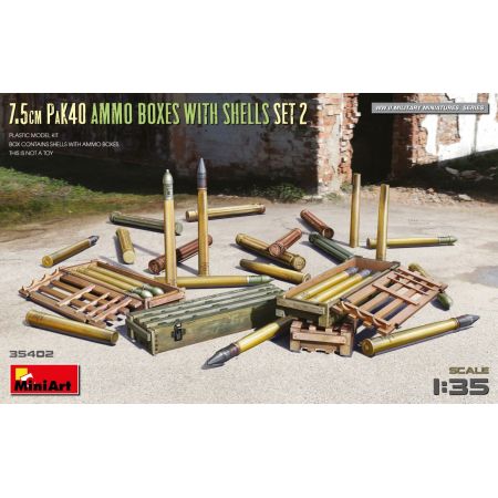7.5cm PaK40 AMMO BOXES WITH SHELLS SET 2 1/35