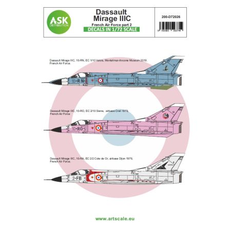 Artscalekit 200-D72026 Mirage IIIC French Air Force part 2 1/72