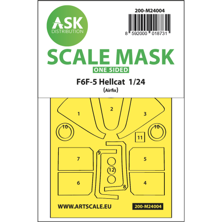 Artscalekit 200-M24004 F6F-5 Hellcat one-sided express masks for Airfix 1/24