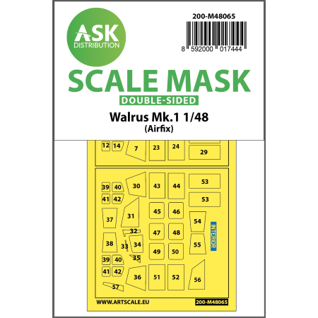 ASK ART SCALE KIT M48065 MASK WALRUS MK.1 DOUBLE-SIDED FOR AIRFIX 1/48