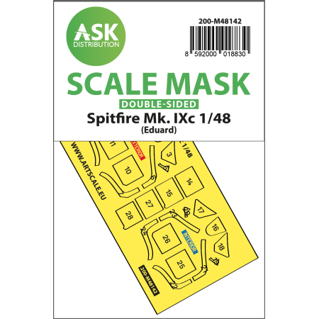 Spitfire Mk.IXc double-sided express fit mask for Eduard 1/48