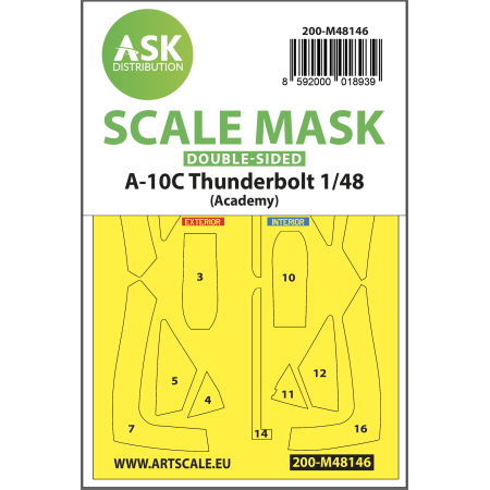 A-10C Thunderbolt double-sided express fit mask for Academy 1/48