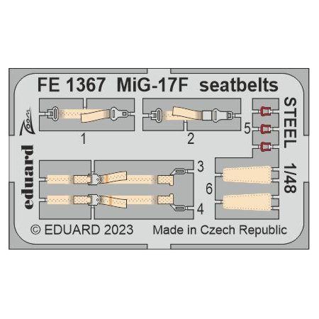 EDUARD FE1367 MIG-17F SEATBELTS STEEL (AMMO) 1/48