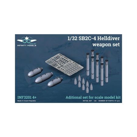 INFINITY MODELS 3201-04+ SB2C-4 HELLDIVER WEAPONS BOMBS + ROCKET 1/32