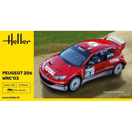 HELLER 80113 MAQUETTE VOITURE PEUGEOT 206 WRC 2003 1/43
