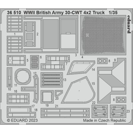 EDUARD 36510 WWII BRITISH ARMY 30-CWT 4X2 TRUCK 1/35 PHOTODECOUPE (AIRFIX)