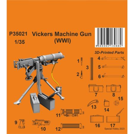 CMK P35021 3D PRINT MILITAIRE VICKERS MACHINE GUN (WWI) 1/35