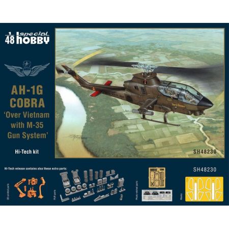 SPECIAL HOBBY 48230 MAQUETTE AVION AH-1G COBRA "OVER VIETNAM WITH M-35 GUN SYSTEM" HI-TECH KIT 1/48