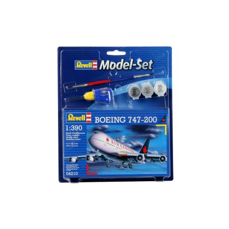 MODEL SET BOEING 747-200 MAQUETTE REVELL AVEC ACCESSOIRES DE BASE 1/390