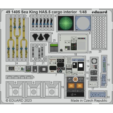 EDUARD 491405 SEA KING HAS.5 CARGO INTERIOR (AIRFIX) 1/48