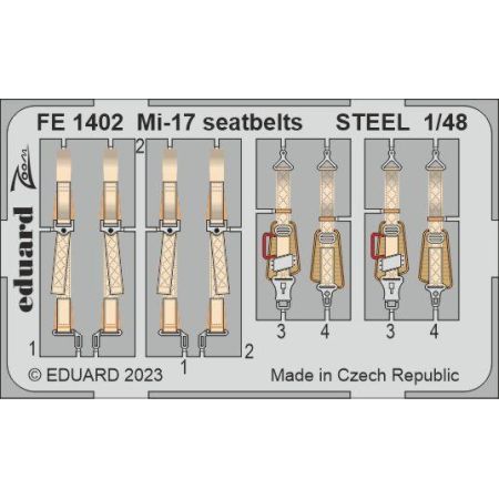 EDUARD FE1402 ZOOM SET MI-17 SEATBELTS STEEL (TRUMPETER) 1/48