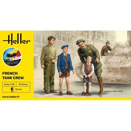 HELLER 35323 STARTER KIT MAQUETTE FIGURINES EQUIPAGE DE CHAR FRANCAIS WWII 1/35