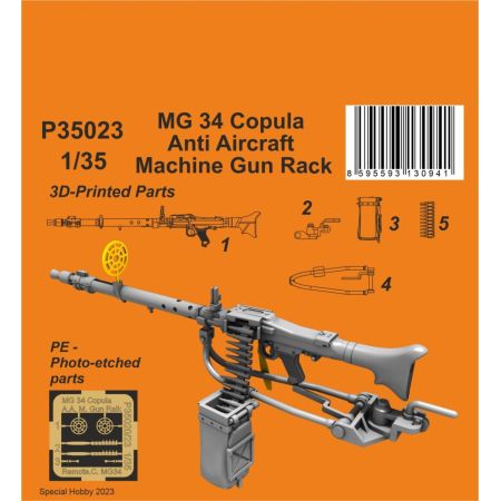CMK P35023 3D PRINT MILITAIRE MG 34 COPULA ANTI AIRCRAFT MACHINE GUN RACK 1/35