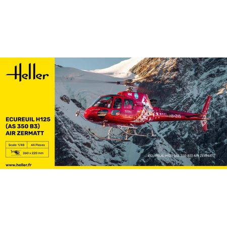 HELLER 80490 MAQUETTE HELICOPTERE ECUREUIL H125 (AS 350 B3) AIR ZERMATT 1/48
