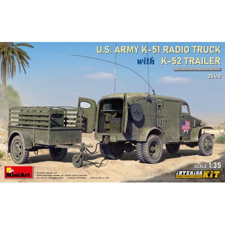 MINIART 35418 CAMION RADIO K-51 DE L'ARMÉE AMÉRICAINE AVEC REMORQUE K-52. KIT INTÉRIEUR 1/35
