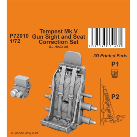 TEMPEST MK.V GUN SIGHT AND SEAT CORRECTION SET FOR AIRFIX KIT 1/72