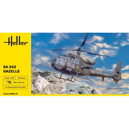 HELLER 80486 MAQUETTE HELICOPTERE SA 342 GAZELLE 1/48