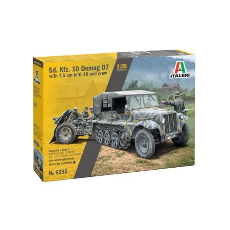 ITALERI 6595 SD. KFZ. 10 DEMAG D7 WITH 7,5 CM LEIG 18 AND CREW 1/35
