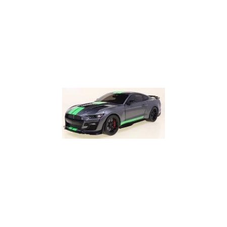 SOLIDO 1805911 FORD MUSTANG GT500 – CARBONIZED GREY / NEON GREEN STRIPES – 2020 1/18