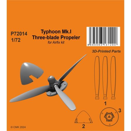 CMK KITS 129-P72014 TYPHOON MK.I THREE-BLADE PROPELER 1/72