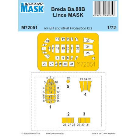 SPECIAL MASK 100-M72051 BREDA BA.88B LINCE 1/72