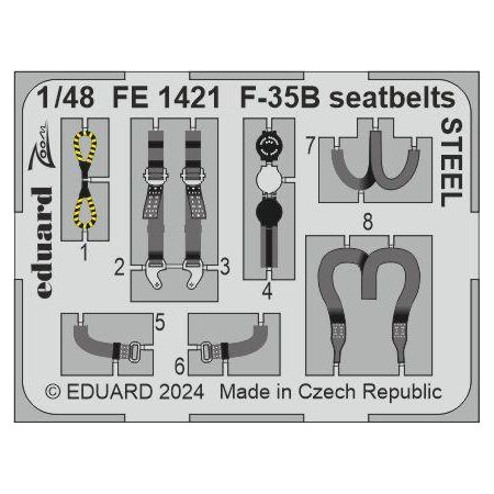 EDUARD FE1421 F-35B SEATBELTS STEEL 1/48 ZOOM SET FOR TAMIYA