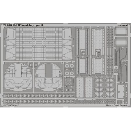 EDUARD 72546 B-17F BOMB BAY 1/72 PHOTO ETCHED SET FOR REVELL