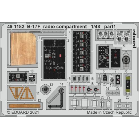 EDUARD 491182 B-17F RADIO COMPARTMENT 1/48 PHOTO ETCHED SET FOR HKM