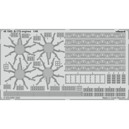 EDUARD 481005 B-17G ENGINES 1/48 PHOTO ETCHED SET FOR HKM