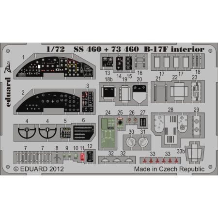 EDUARD SS460 B-17F INTERIOR 1/72 ZOOM SET FOR REVELL