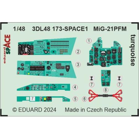 EDUARD 3DL48173 MIG-21PFM TURQUOISE SPACE 1/48 SPACE FOR EDUARD