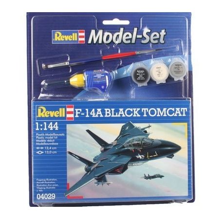 MODEL SET F-14A BLACK TOMCAT MAQUETTE REVELL AVEC ACCESSOIRES DE BASE 1/144