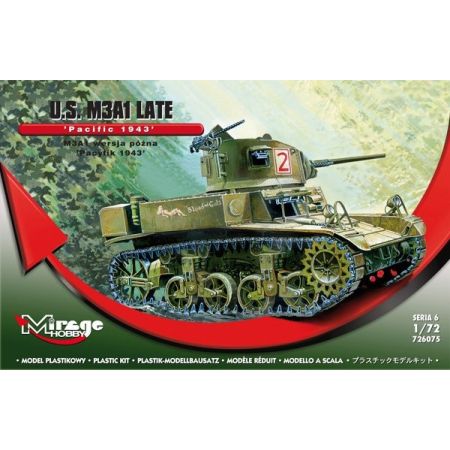MIRAGE HOBBY 726075 M3A1 LATE  U.S. LIGHT TANK  'PACIFIC 1943' 1/72
