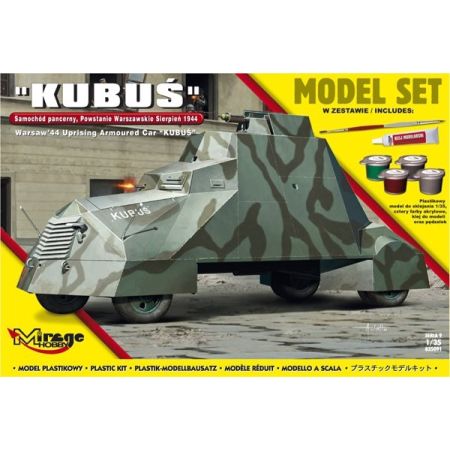 MIRAGE HOBBY 835091 [MODEL SET]   'KUBUŚ' (WARSAW’44 UPRISING ARMOURED CAR) 1/35